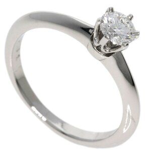 TIFFANY & CO. Platinum PT950 Solitaire Knife Edge Diamond Ring US Size 4.5 #48
